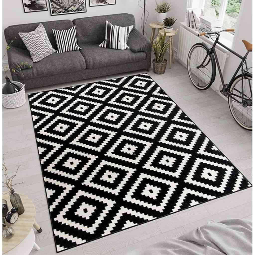 سجادة 150x230 سم - أبيض وأسود - FAB.FD.0395