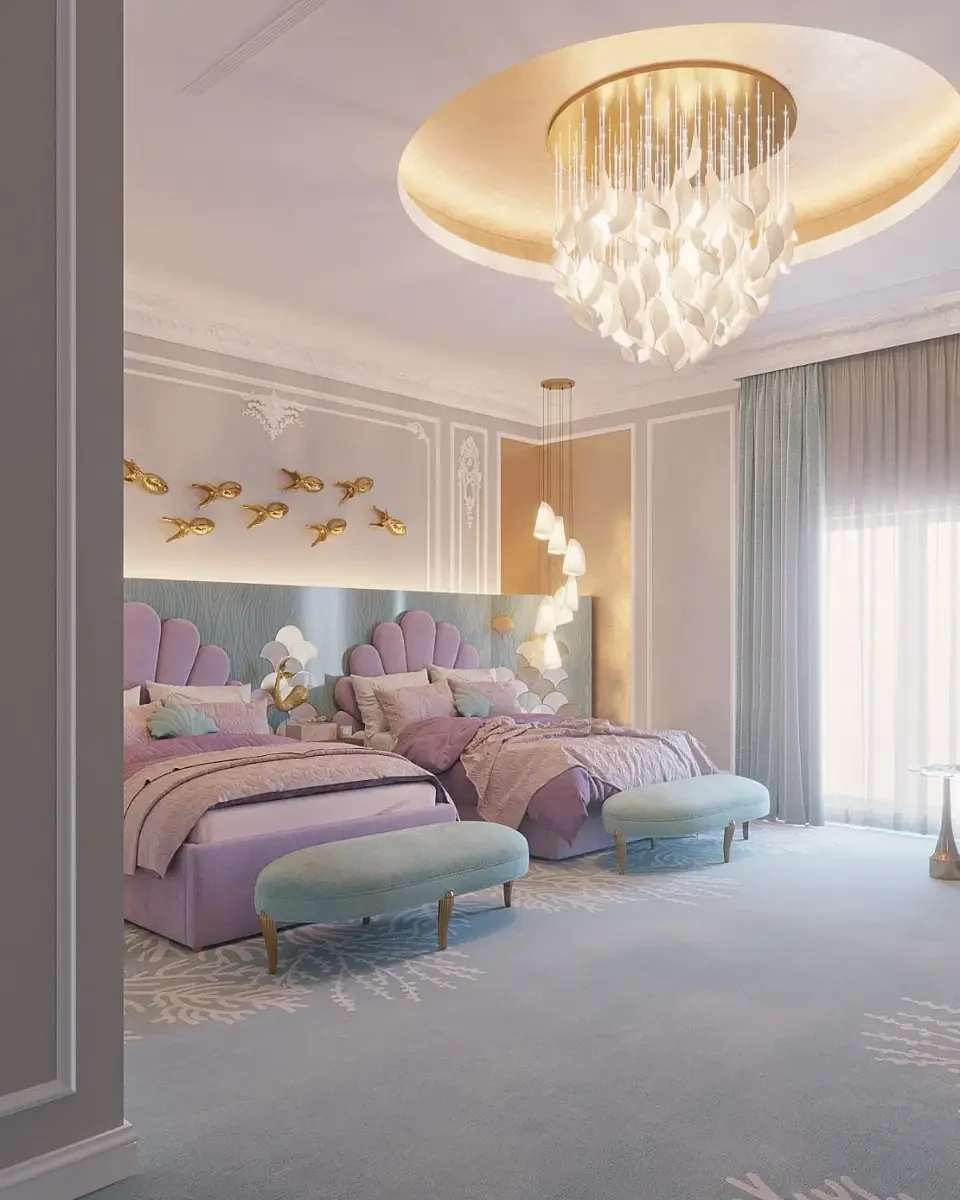 سريرين خشب زان احمر و أم دي اف، 200×120×120 سم - كشمير فاتح